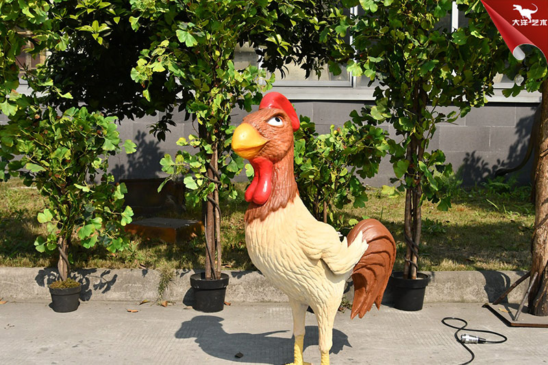 卡通動(dòng)物雕塑，仿真公雞