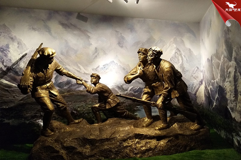 紅色革命主題雕塑，玻璃鋼雕塑