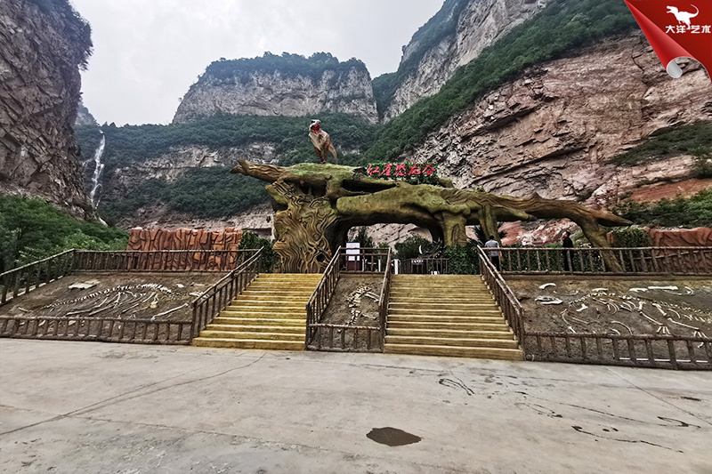 恐龍化石骨架，埋藏式恐龍化石骨架制作