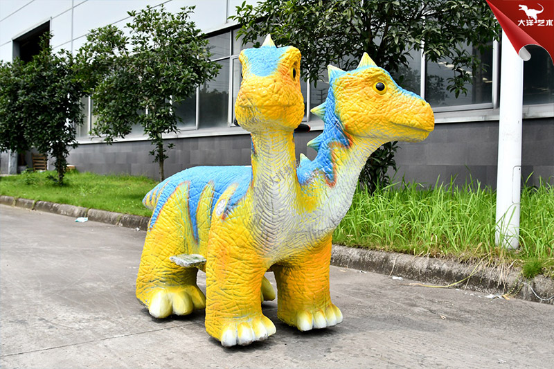 雙頭電動恐龍車，恐龍兒童游樂車